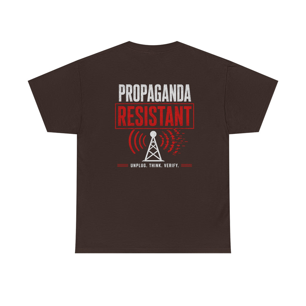 Propaganda Resistant Shirt – Narrative Immune Graphic Tee | Based Branding