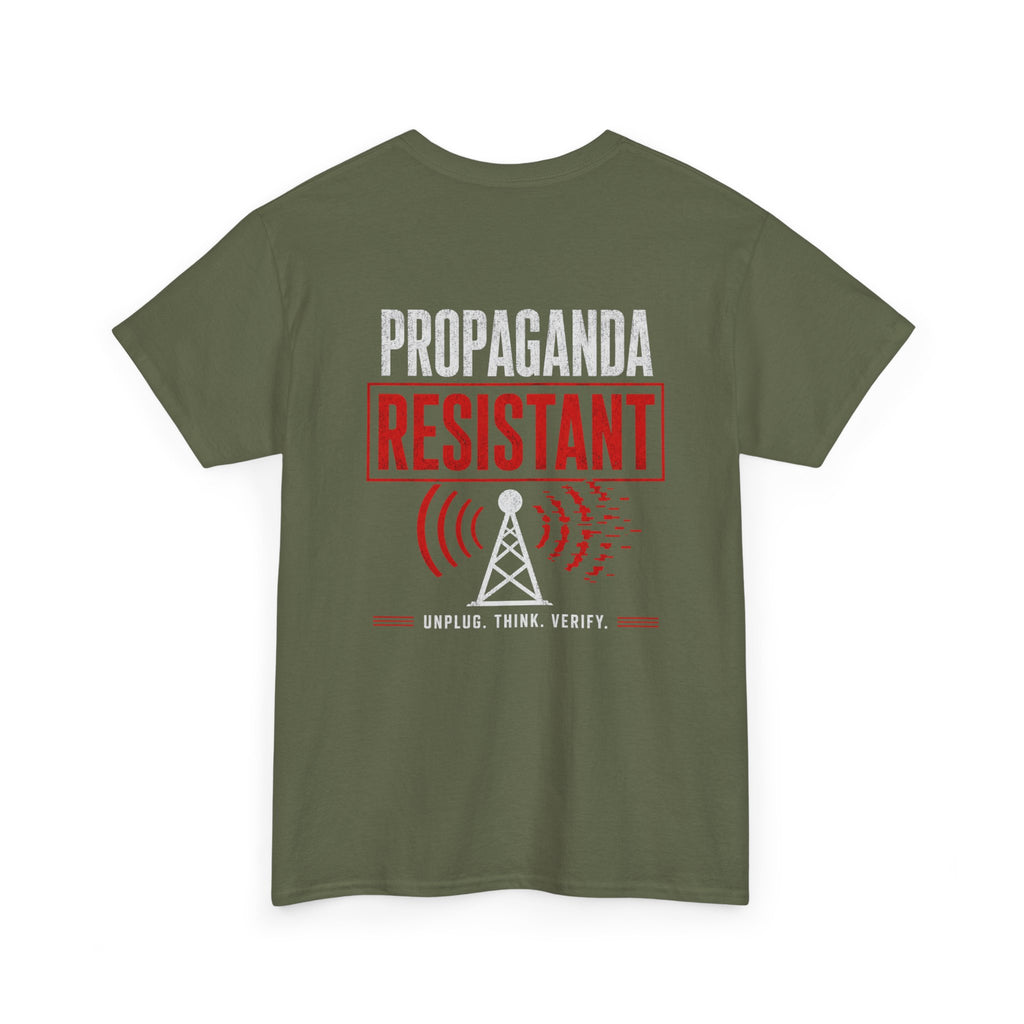 Propaganda Resistant Shirt – Narrative Immune Graphic Tee | Based Branding